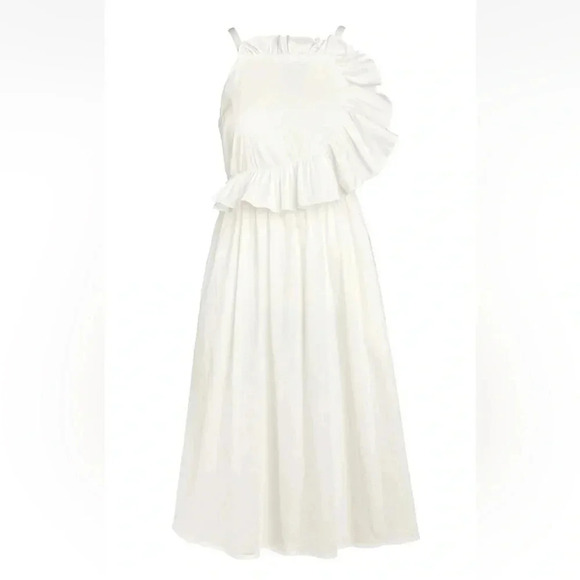 NWT Crosby by Mollie Burch Genevieve Midi Dress in Bright White size L - Picture 2 of 16